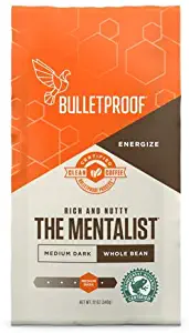 Bulletproof The Mentalist Whole Bean Coffee, Premium Gourmet Medium Dark Roast Organic Beans, Rainforest Alliance certified, Keto diet, Clean Upgraded coffee (12 Ounces)
