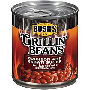 BUSH'S BEST Bourbon and Brown Sugar Grillin' Beans, 8.6 Ounce Can (Pack of 12), Canned Beans, Beans Canned, Source of Plant Based Protein and Fiber, Low Fat, Gluten Free