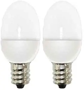 GE Lighting 13887 C7 LED Night Candelabra Base Light Bulb, 8.6-Year Life, Clear, 2