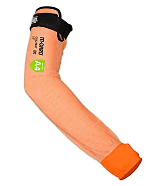 MAGID Cut Resistant Protective Arm Sleeves with Thumb Slot, 1 Sleeve, Orange I Thumbslot: Yes, 22"