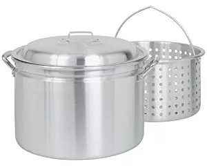 Bayou Classic 4024 24-Quart All Purpose Aluminum Stockpot with Steam and Boil Basket
