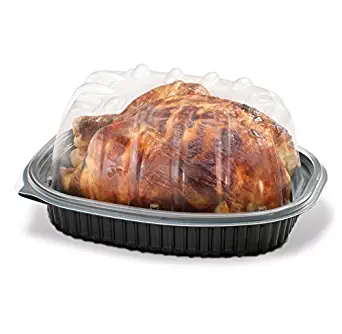 Placon Placon Black Rotisserie Chicken Roaster Container Carrier w/Clear High Dome Lid (pack of 10)