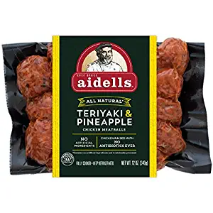 Aidells Chicken Meatballs, Teriyaki & Pineapple, 12 oz. (Fully Cooked)