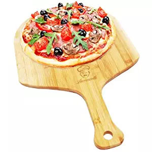 Lorrenzetti Bamboo Pizza Peel. Easily Slide Pizzas Into Your Oven. 19.7" x 11.8” Large Paddle. Beveled Edge For Smooth Grip. Made With Non Split, Anti Bacterial, Ethically Sourced Bamboo.