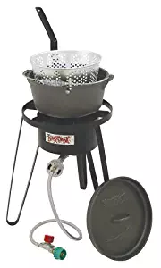 Bayou Classic B159, Outdoor Fish Cooker with Cast Iron Fry Pot