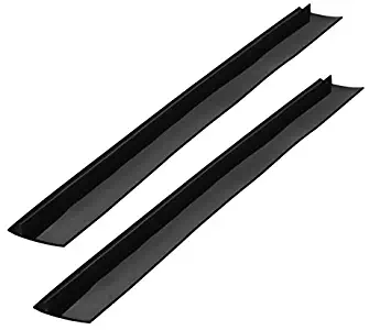 Set of 2 Stove Counter Gap Cover - FDA Approved Food Grade - High Resistant Heat 445F (Black)