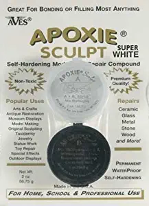 Apoxie Sculpt Super White - 2 Part Modeling Compound (A & B) - 1/4 Pound, Super White