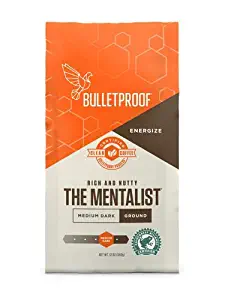 Bulletproof The Mentalist Ground Coffee, Premium Gourmet Medium Dark Roast Organic Beans, Rainforest Alliance certified, Keto diet, Clean Upgraded coffee (12 Ounces)