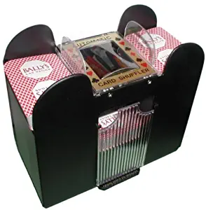 Playing Card Shuffler, Automatic Battery Operated 6 Deck Casino Dealer Travel Machine Dispenser by Trademark Poker, Black