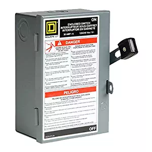 Square D by Schneider Electric L211N 30 Amp 120/240-Volt Two-Pole Indoor Light Duty Fusible Safety Switch with Neutral