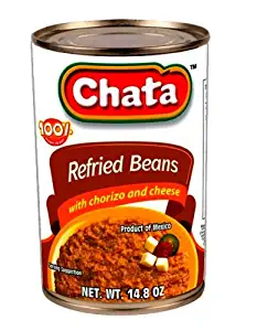 Chata Refried Beans with Chorizo and Cheese 14.8oz (Pack of 3 Cans)
