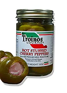Troino's Gourmet Hot Stuffed Cherry Peppers with Prosciutto & Provolone, 12 Ounce