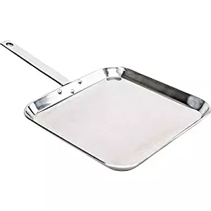 CHEFS KTGRIDTp T304 Stainless-Steel 11-Inch Square Griddle, Ideal for Grilling and Presenting Your Favorite Creations