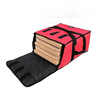 YOPRAL Pizza Bag,Large Thermal Pizza Delivery Bags Insulated Food Delivery Bag Moisture Free Professional Pizza Warmer Carrier Bags Hold Up to 5-16" or 4-18" (Red, 20"X20"X11")