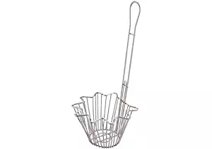 Tiger Chef Stainless Steel Round Taco Salad Bowl Fry Basket 18" Long With 13-Inch Handle