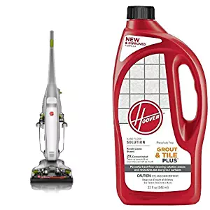 Hoover FloorMate Deluxe Hard Floor Cleaner, FH40160PC - Corded and Hoover 2X FloorMate Tile & Grout Plus Hard Floor Cleaning Solution 32 oz, AH30435 Bundle