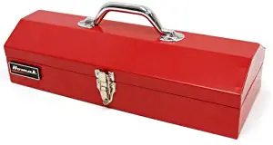 Homak 16-Inch Steel Hip-Roof Tool Box, Red, RD00116616