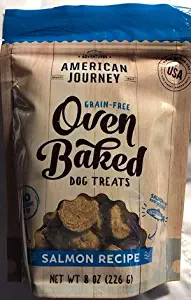 American Journey Grain Free Oven Baked Dog Treat Salmon Recipe 1-8 oz Bag