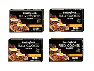 Smithfield Hometown Original Bacon, Fully Cooked, Ready-to-Eat, 14-16 slices, 4 pack