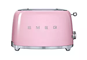 Smeg TSF01PKUS 50's Retro Style Aesthetic 2 Slice Toaster, Pink