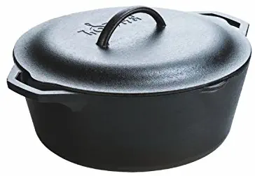 Lodge L10DOL3 Pre-Seasoned Round Dutch Oven, 7 Qt, Black