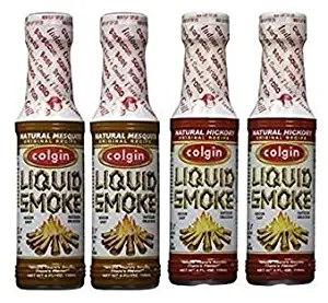 Colgin Gourmet Liquid Smoke - Natural Mesquite (2 Pack), Natural Hickory (2 Pack) 4 oz