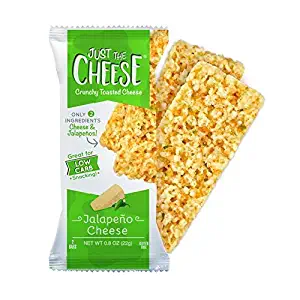 Just the Cheese Bars, Crunchy Baked Low Carb Snack Bars. 100% Natural Cheese. High Protein and Gluten Free … (Jalapeno)