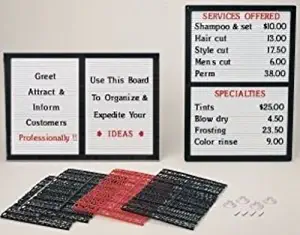 Counter/Wall Message Board Sign with Interchangeable Letters