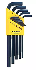 Bondhus 12137 Set of 13 Hex L-wrenches, Long Length, sizes .050-3/8"