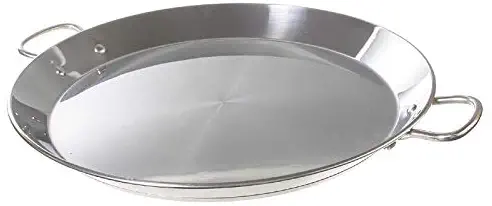 Garcima 16-inch Stainless Flat Bottom Paella Pan, 40cm