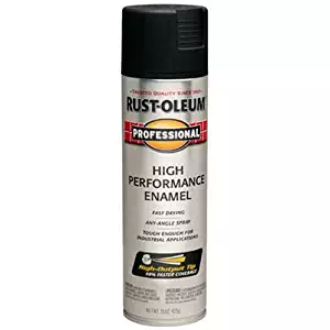 Rust-Oleum 7578838 Professional High Performance Enamel Spray Paint, 15 oz, Flat Black