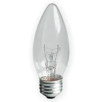 GE 12993-12 B13 Incandescent Clear Blunt Tip Ceiling Fan Bulb, 40-Watt, 12-Pack