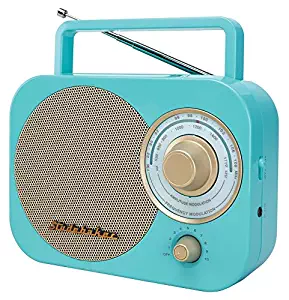 Studebaker SB2000TG Turquoise/Gold Retro Classic Portable AM/FM Radio with Aux Input Limited Edition