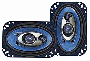 Pyle 4'' x 6'' Three Way Sound Speaker System - Pro Mid Range Triaxial Loud Audio 240 Watt per Pairw/ 4 Ohm Impedance and 3/4'' Piezo Tweeter for Car Component Stereo PL463BL