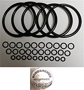 Universal Kegco type O-Ring Five Gasket Sets for Cornelius Home Brew Keg and Homebrewed With Pride keg sticker