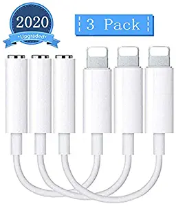 iPhone Headphone Adapter (3 Pack),Compatible with iPhone 7/7Plus /8/8Plus /X/Xs/Xs Max/XR Adapter Headphone Jack, 3.5 mm Headphone Adapter Jack