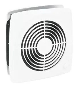 Broan 511 Room-to-Room Wall Utility Fan, 8-Inch 180 CFM 4.5 Sones, White Square Plastic Grille