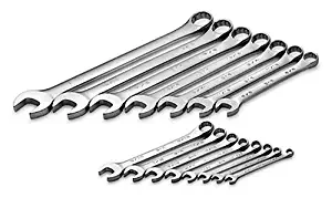 SK Hand Tools 86255 Fractional Combination Wrench Set - Set of 15 Wrench Tools for Tightening, Loosening Applications - SuperKrome Finished, Wrenches. Wrench Racks and Tools Fractional