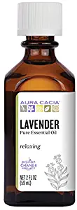 Aura Cacia 100% Pure Lavender Essential Oil | GC/MS Tested for Purity | 60 ml (2 fl. oz.) | Lavandula angustifolia