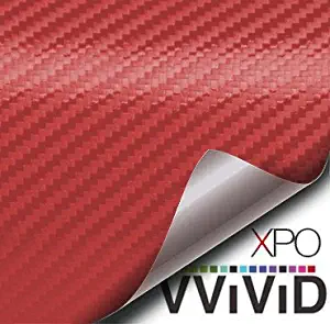 VViViD XPO Red Carbon Fiber Car Wrap Vinyl Roll with Air Release Technology (1FT X 5FT)