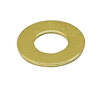 Brass Flat Washer, Plain Finish, 3/4" Screw Size, 0.81" ID, 2" OD, 0.115" Thick