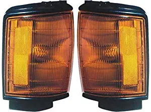 Corner Light Set of 2 Compatible with 1984-1986 Toyota 4Runner / Pickup Plastic Amber Lens With bulbs Driver and Passenger Side