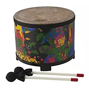 Remo KD-5080-01 Kids Percussion Floor Tom Drum - Fabric Rain Forest, 10"