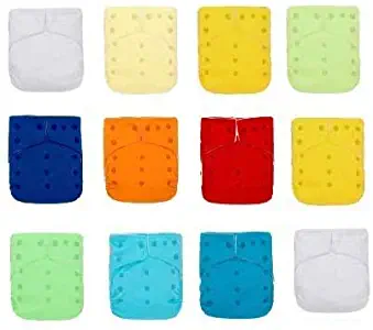 Kawaii Baby 24 Original Squared One Size Cloth Diapers with 48 Large Inserts for Babies 8-36 pounds| Reusable Nappy| Washable Diapers|