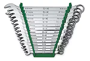 SuperKrome 86265 12-Point 8-to-22-mm Combination Wrench Set - Set of 15 Regular Wrenches for Lightweight Repair - Durable, Corrosion Resistant Fractional Tools. Wrench Sets