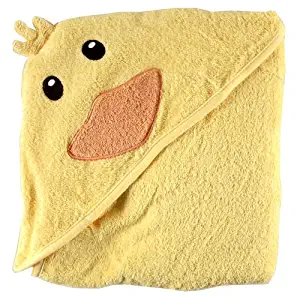 Luvable Friends Animal Face Hooded Woven Terry Baby Towel, Duck