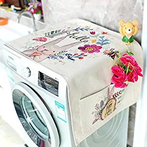Topwon Fridge Dust Cover/Washing Machine Top Cover, Universal Sunscreen Cover with Storage Bag 55" x 22" (B)