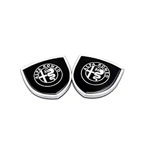 Ycsm 2 Pcs Metal Decorative Logo Shield Refit Logo Shield Car Logo Shield Badge Sticker for Alfa Romeo