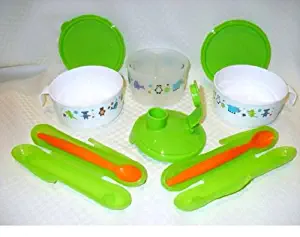 NEW Tupperware Early Ages Eco Baby Feeding Set Formula Dispenser, Cups, and Spoons