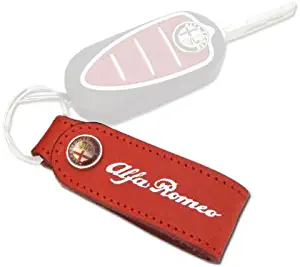 Brand New Genuine Alfa Romeo Red Leather Loop Key Ring Holder